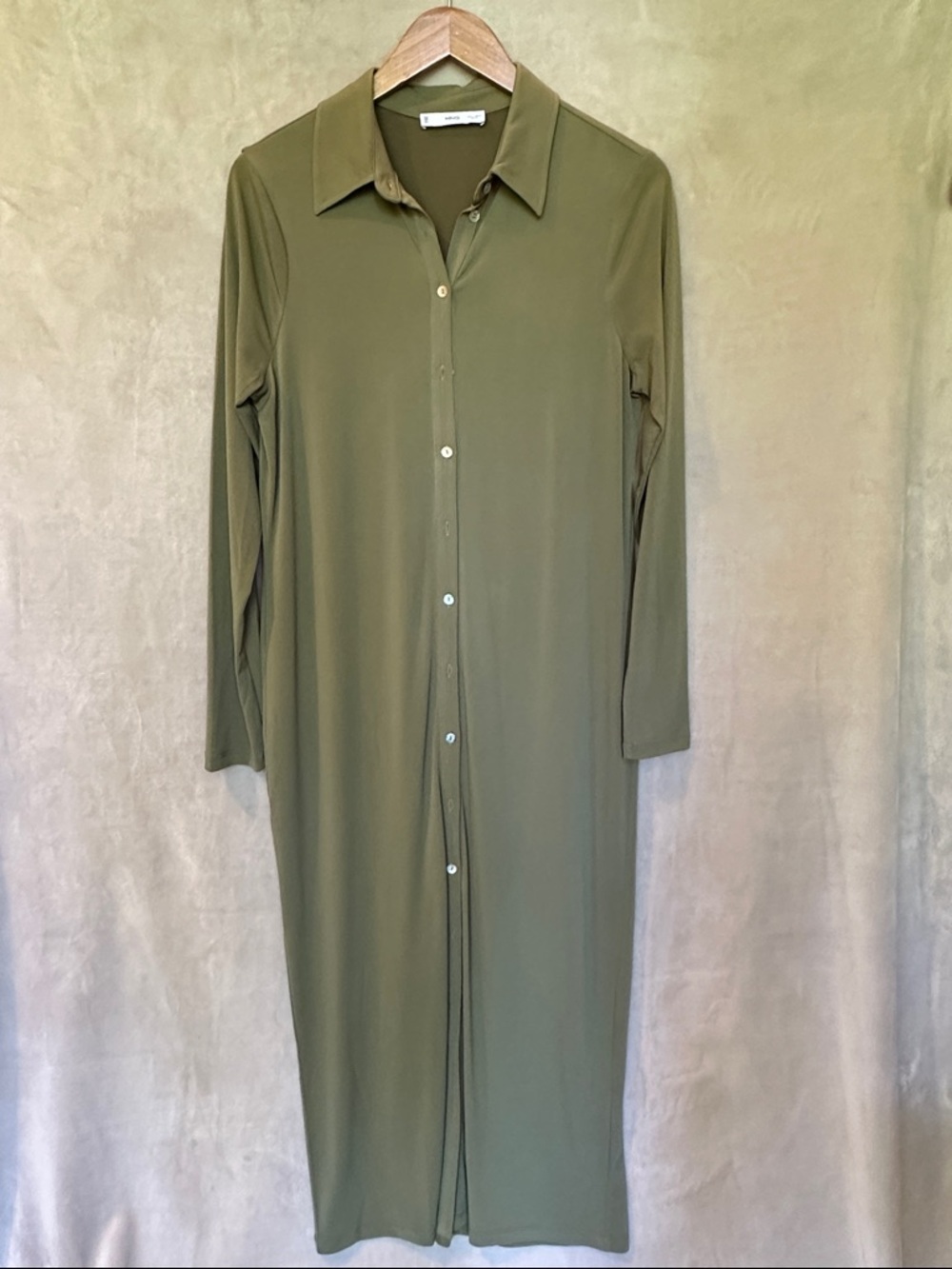 MANGO WOMEN’S LONG  BUTTON-FRONT SHIRT DRESS
